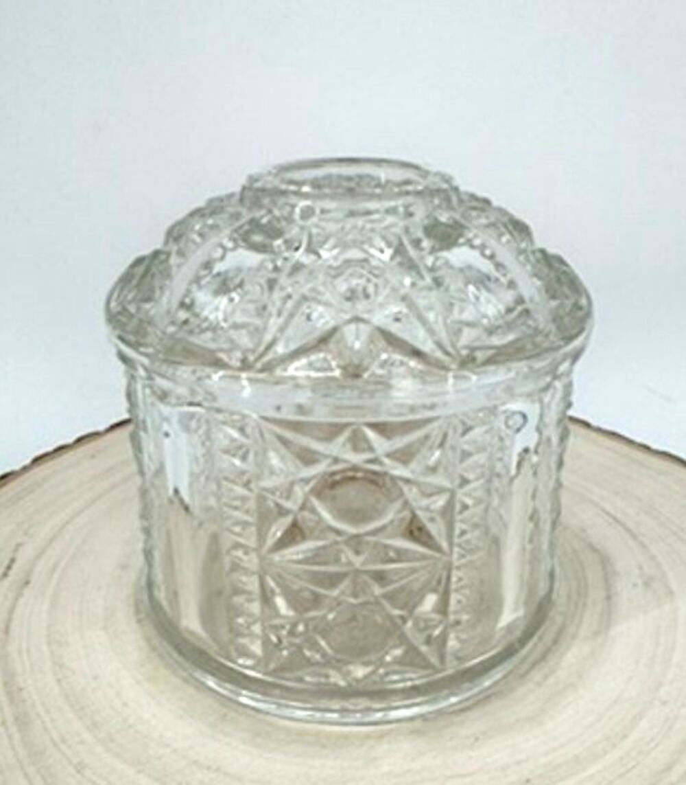 Vintage Indiana Glass Stars & Bars Fairy Lamp Clear Replacement Top Shade Only